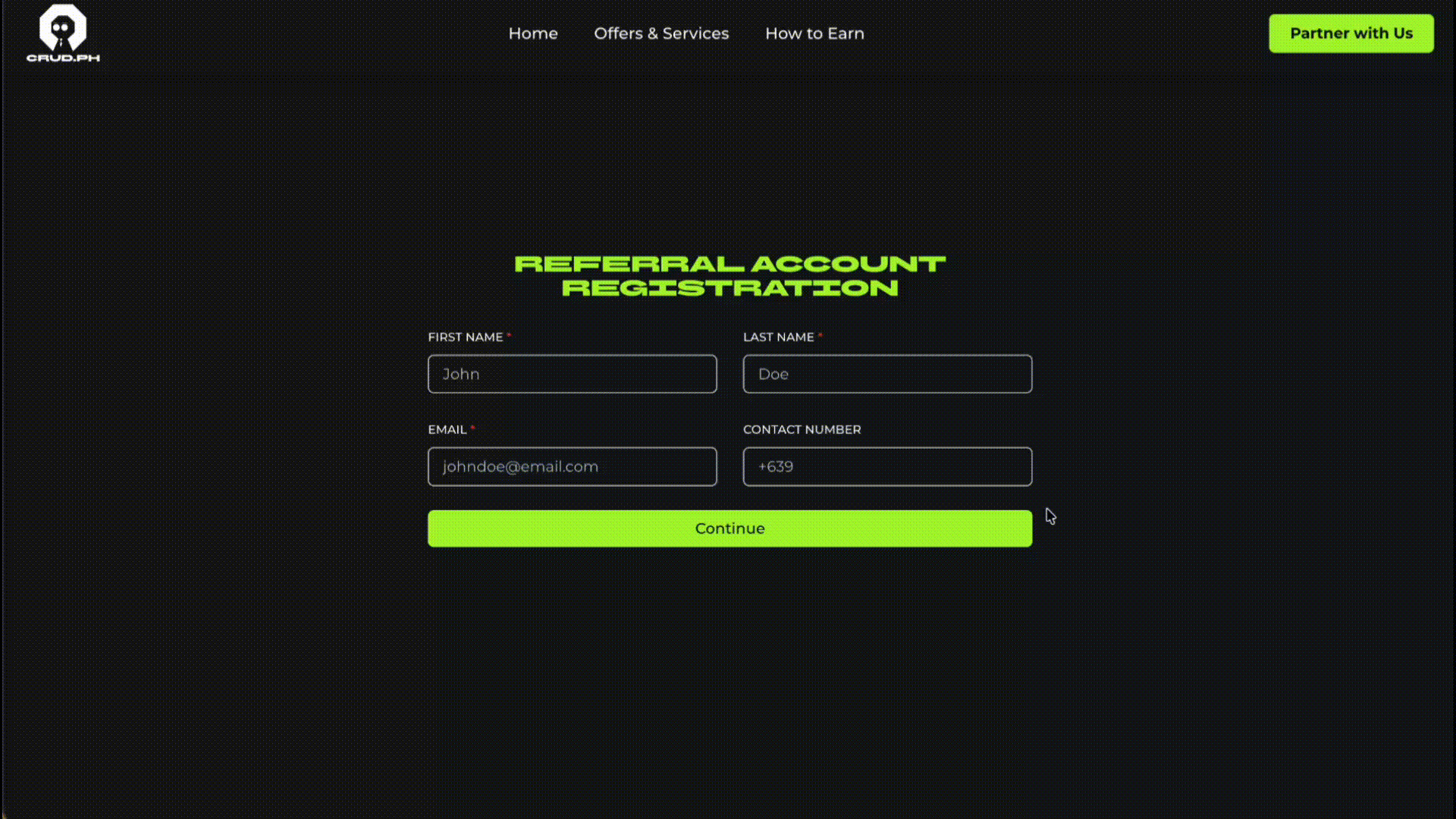 Referral Partner Registration Steps